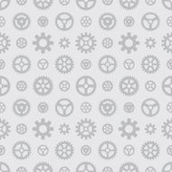 Gray gears seamless pattern