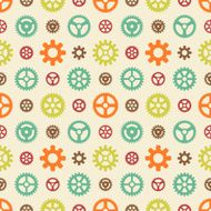 Colored gears seamless pattern