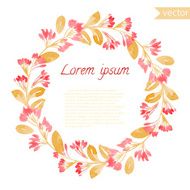 Hand painted watercolor floral round frame N2