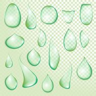 drop Pure clear water drops realistic set isolated vector illustration N5
