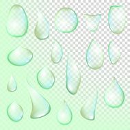 drop Pure clear water drops realistic set isolated vector illustration N8
