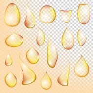 drop Pure clear water drops realistic set isolated vector illustration N9