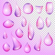 drop Pure clear water drops realistic set isolated vector illustration N10