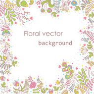 Beautiful frame for the postcard of flowers delicate colors