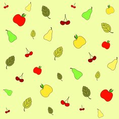 Seamless picture with various fruits