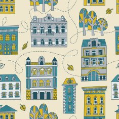 Road to Autumn - seamless pattern