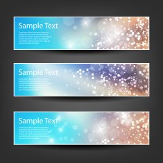 Set of Colorful Sparkling Bright Horizontal Headers and Banners N13