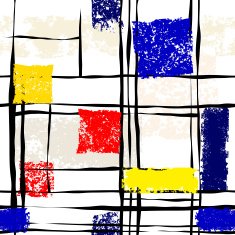 Grunge imitation of Mondrian painting