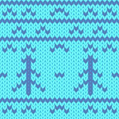 Knitted pattern x-mas blue tree N2
