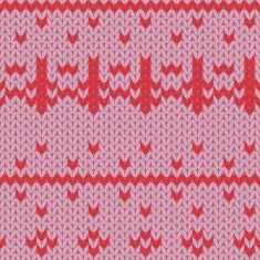 Knitted pattern red flowers vector illustration N2