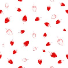Seamless pattern of strawberries