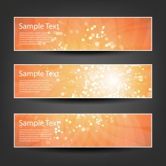 Set of Colorful Sparkling Bright Horizontal Headers and Banners N15