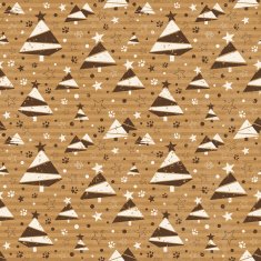 Christmas tree seamless pattern on cardboard background &ndash; Illustration