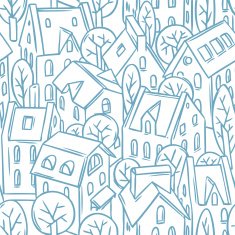 City seamless pattern with roofs N8