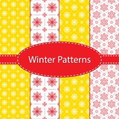 Seamless Winter patterns with snowflakes