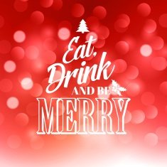 Christmas text design on bokeh background Vector illustration
