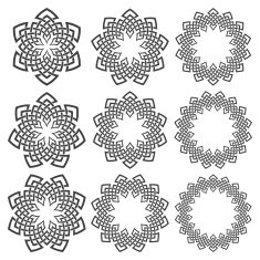 Nine decorative elements with stripes braidin