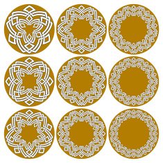 Nine decorative elements with stripes braiding N4