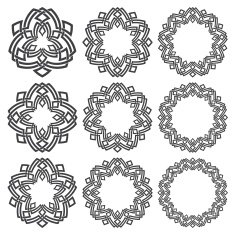 Nine decorative elements with stripes braiding N5