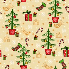 Seamless vector greeting Christmas card N7