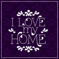 I love my Home lettering in frame on seamless background N8