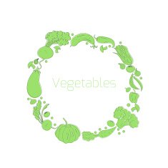Wreath vegetables circle vector illustration N2