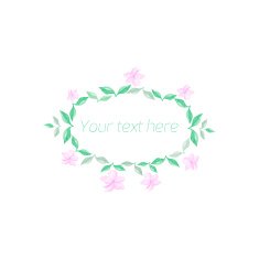 Spring floral circle ornament with text