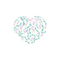 Watercolor heart flowers vector