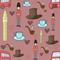 United Kingdom seamless pattern red color