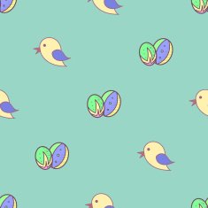 Bird Easter eggs seamless background N2