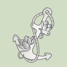 Tattoo anchor stencil vector illustration