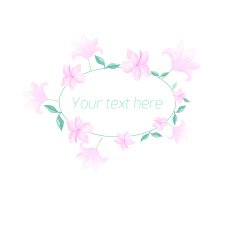 Watercolor floral oval frame pastel color