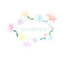 Spring floral circle ornament with text N2