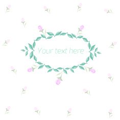 Spring floral circle ornament with text N4