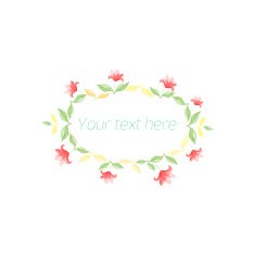 Spring floral circle ornament with text N5