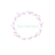 Spring floral circle ornament with text N6
