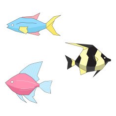 Abstract colorful fishes vector illustration