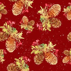 Seamless Christmas pattern Watercolor N2