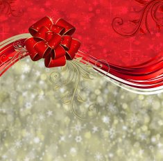 Greeting card with red bow