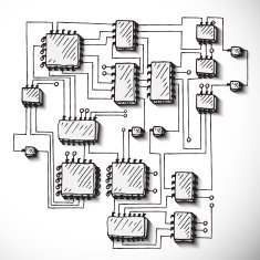 Printed circuit board hand drawn N3