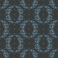 Paisley round circles floral pattern