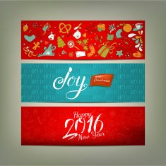 Xmas banners with cute drawings