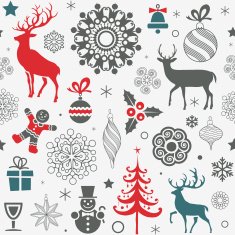 Christmas and New Year's seamless pattern N16