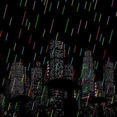 Rain in the City Vector Background N2