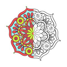 Zentangle stylized elegant color arabic Mandala for coloring pag N2