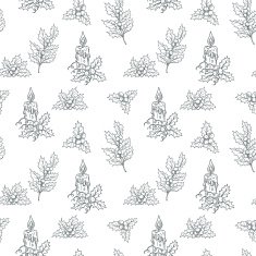 seamless pattern with holly branches