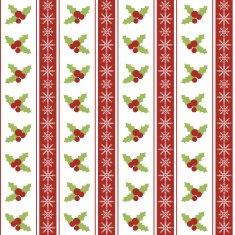 Christmas seamless pattern with holly berries and snowflakes