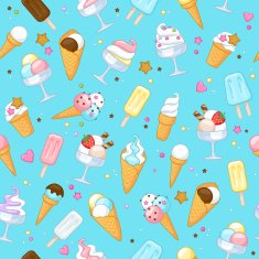 Colorful sweet ice cream icons background N2