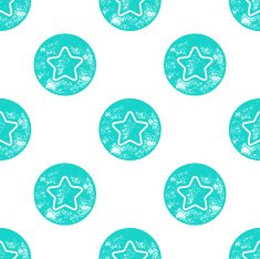 Blue Sea Star Patten on White Background