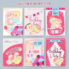 adorable baby birthday party invitation N2